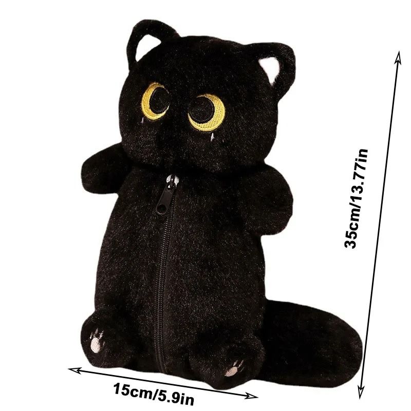 Plush Cat Pencil Case Large Capacity Stationery Bag 5