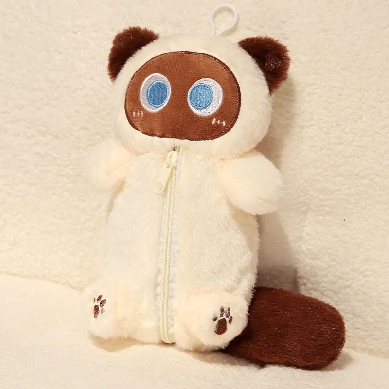 Plush Cat Pencil Case Large Capacity Stationery Bag 7