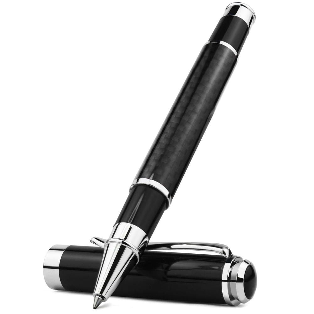 Carbon Fiber Signature Gel Pen With 05mm Fine Point 12