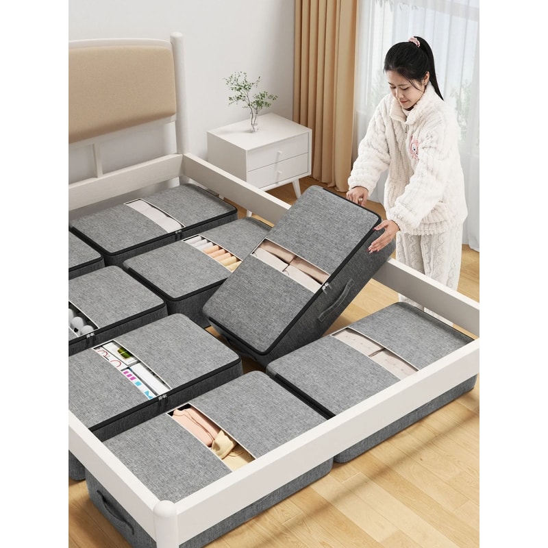 Extra Large Underbed Clothing Storage Bag With Lid 3