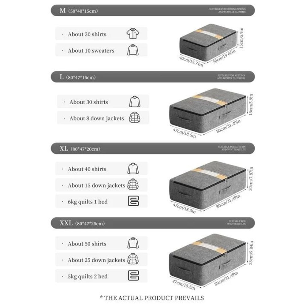 Extra Large Underbed Clothing Storage Bag With Lid 6