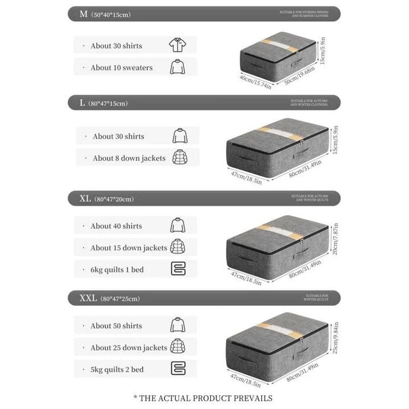 Extra Large Underbed Clothing Storage Bag With Lid 6