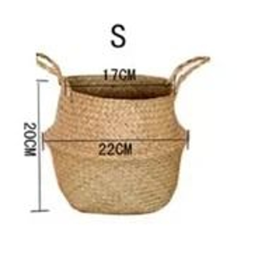 Handwoven Seagrass Storage Basket With Handles 6