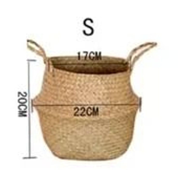 Handwoven Seagrass Storage Basket With Handles 6