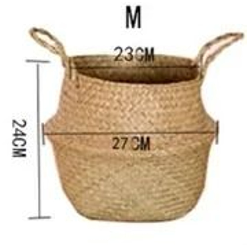 Handwoven Seagrass Storage Basket With Handles 7