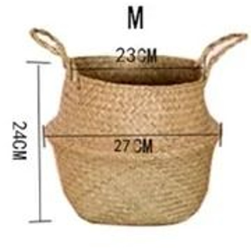 Handwoven Seagrass Storage Basket With Handles 7