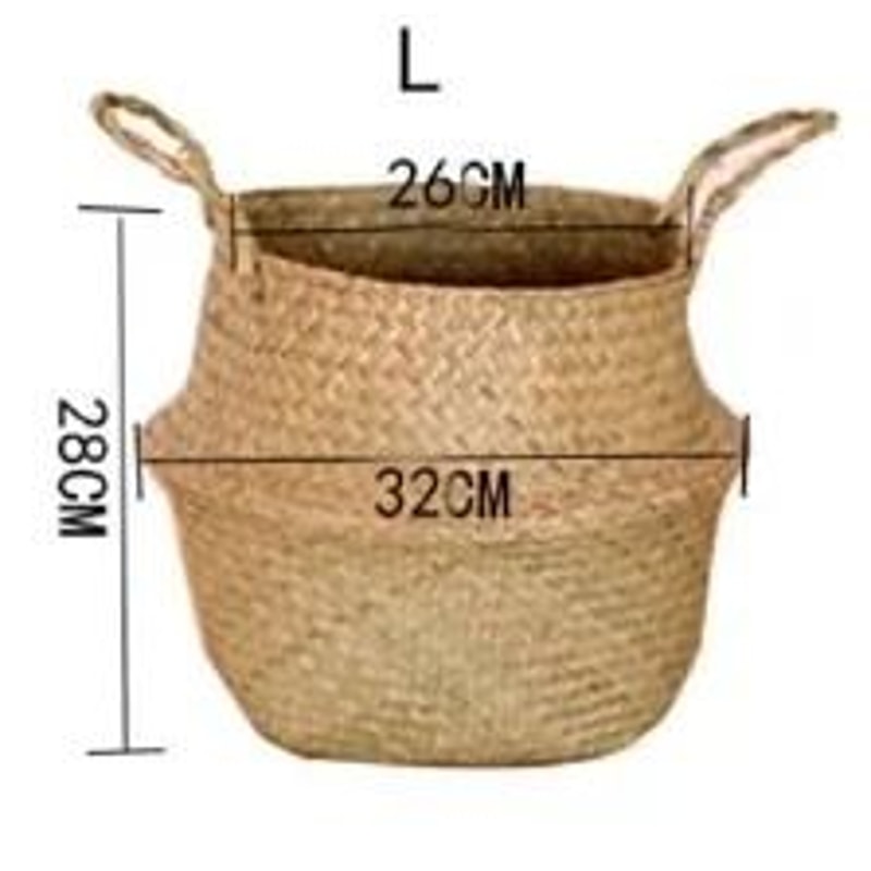 Handwoven Seagrass Storage Basket With Handles 8