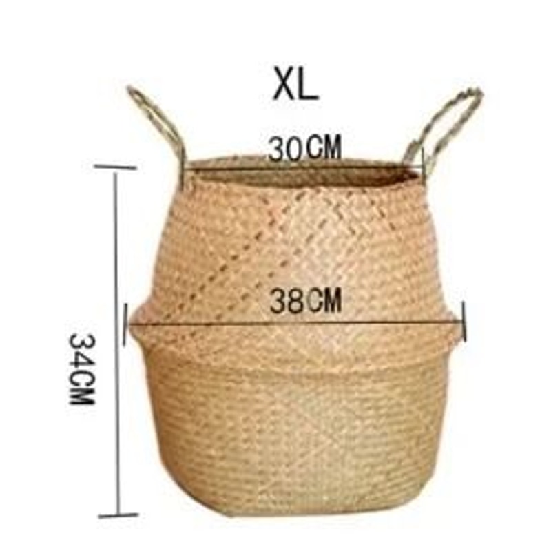 Handwoven Seagrass Storage Basket With Handles 9