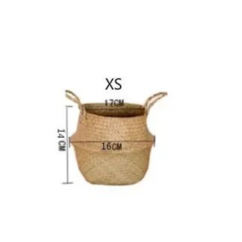 Handwoven Seagrass Storage Basket With Handles 10