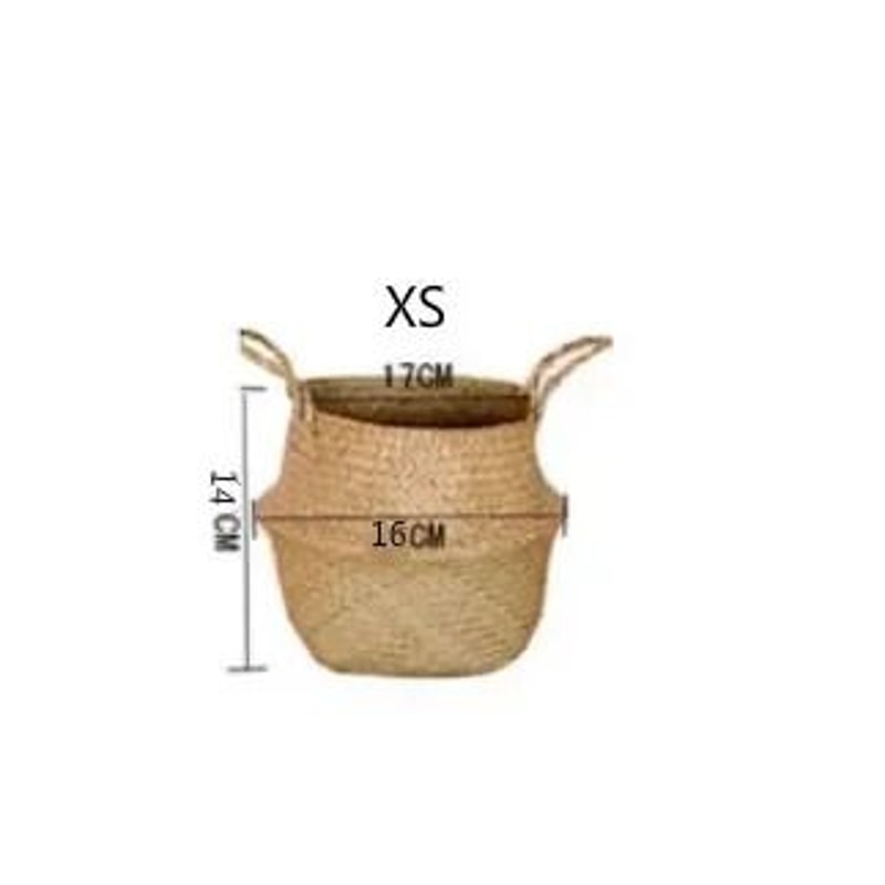 Handwoven Seagrass Storage Basket With Handles 10