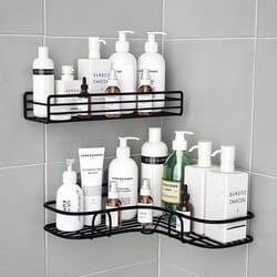 wall mounted corner bathroom storage rack