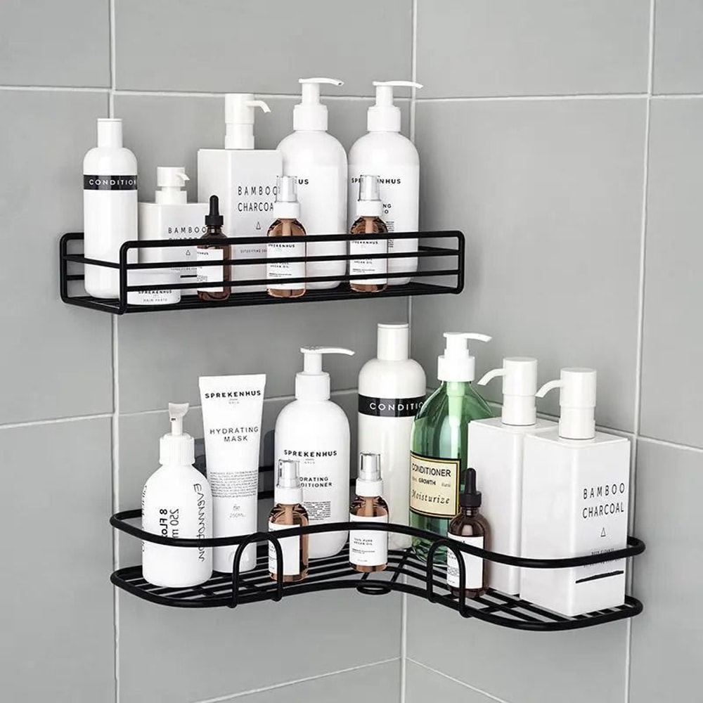 Wall Mounted Corner Bathroom Storage Rack 1