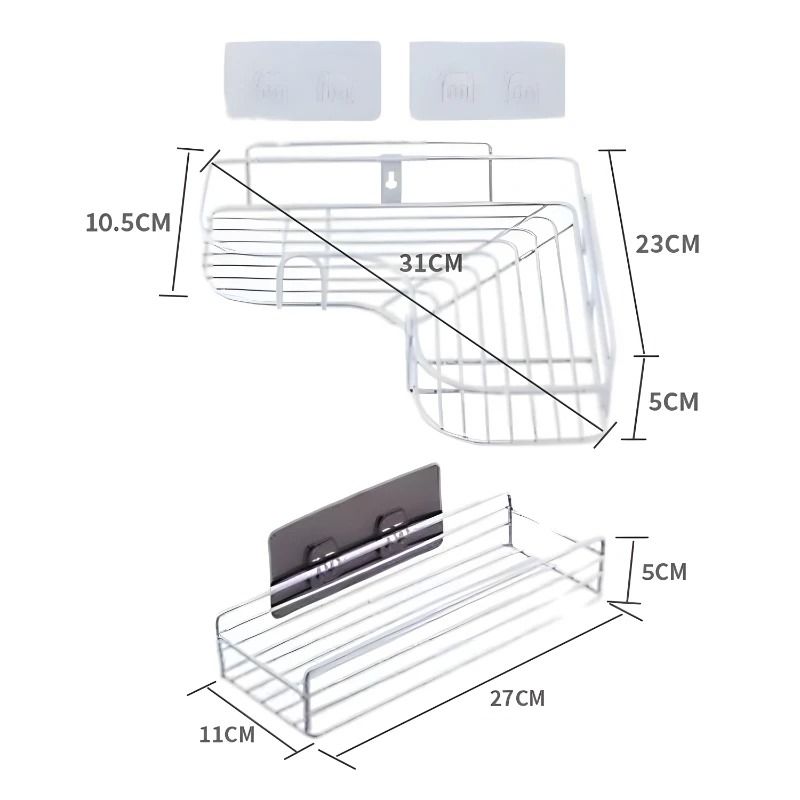 Wall Mounted Corner Bathroom Storage Rack 3
