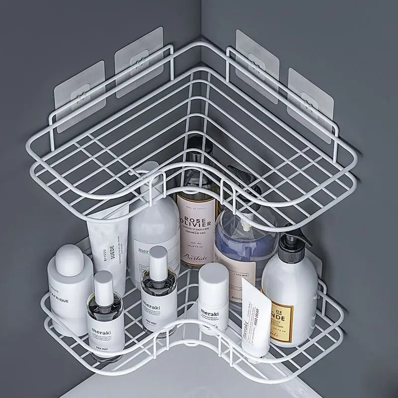 Wall Mounted Corner Bathroom Storage Rack 5