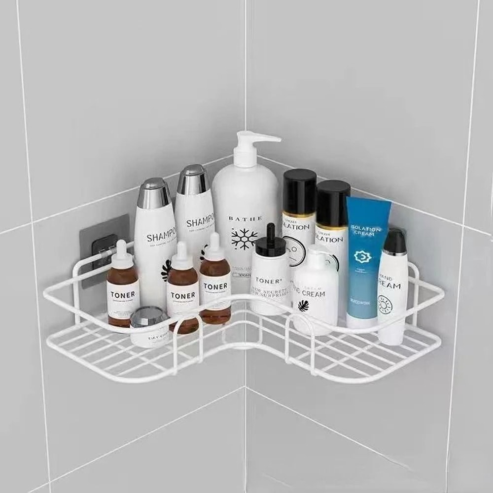 Wall Mounted Corner Bathroom Storage Rack 8