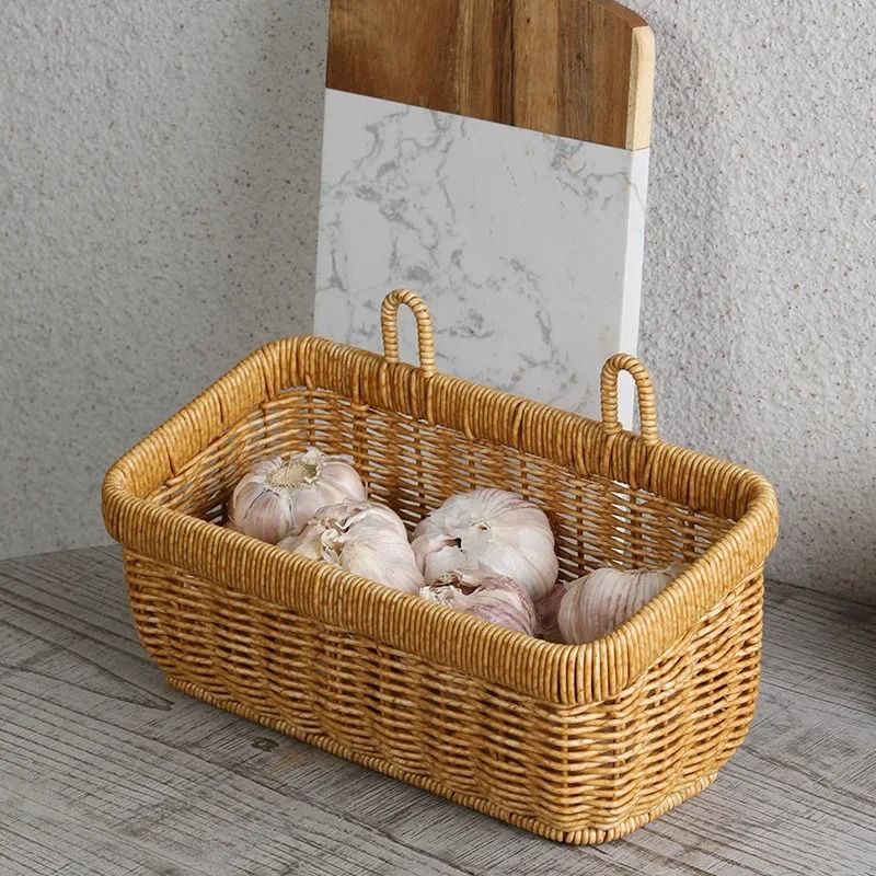 Hand Woven Wall Hanging Storage Basket For Kitchen And Home 2