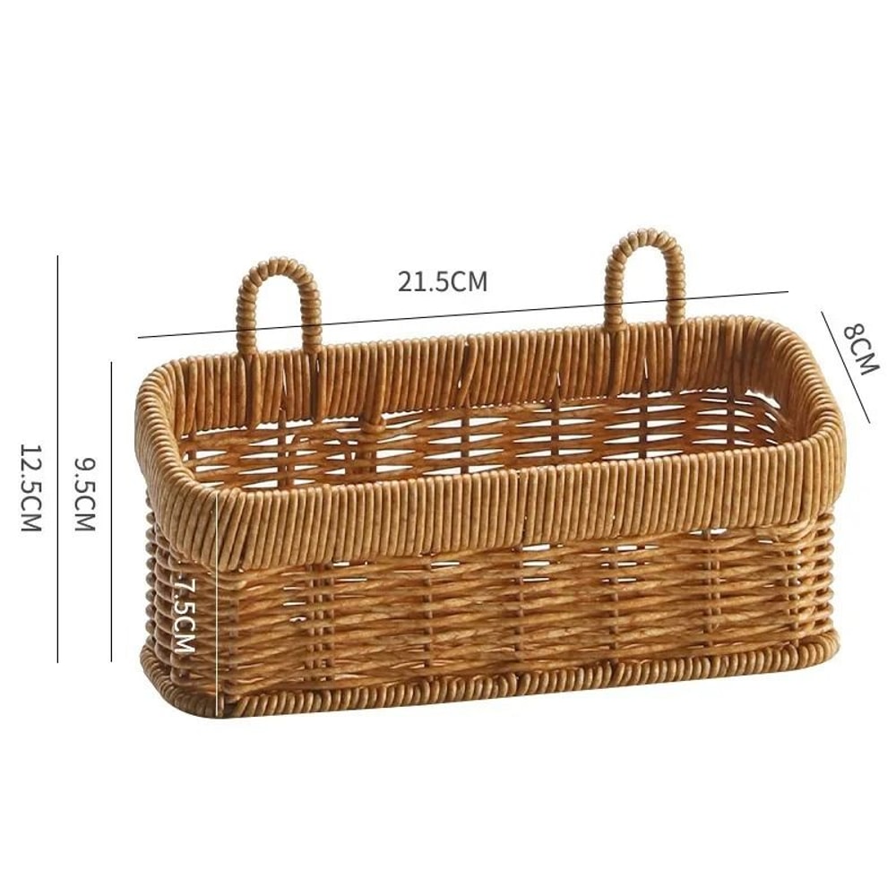 Hand Woven Wall Hanging Storage Basket For Kitchen And Home 5