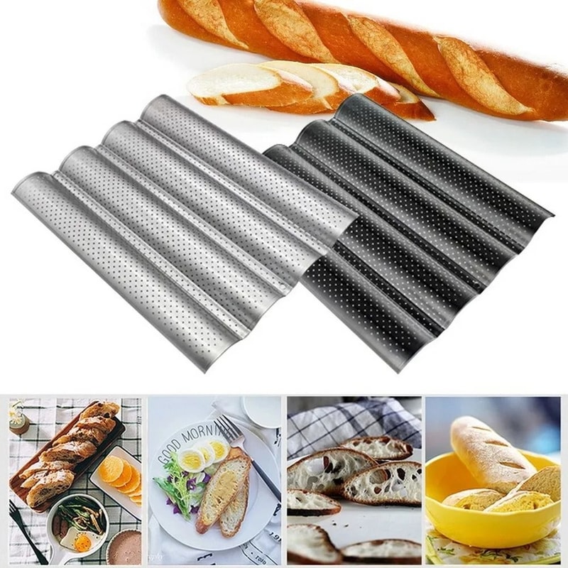 Non Stick Baguette Bread Pan With Perforated Design For Crispy Loaves 1