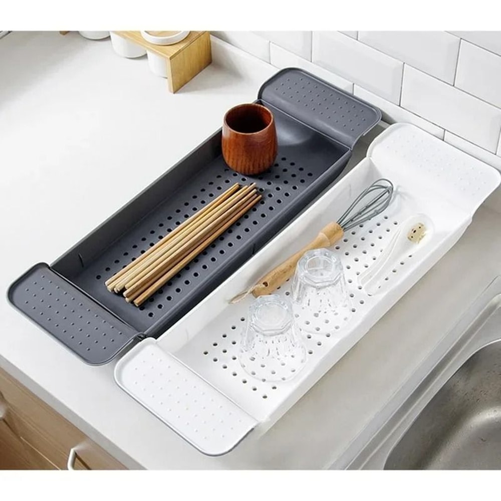 Extendable Bathtub Shelf Tray With Storage Organizer 3