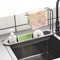 Telescopic Sink Drain Rack With Hooks And Soap Storage 1