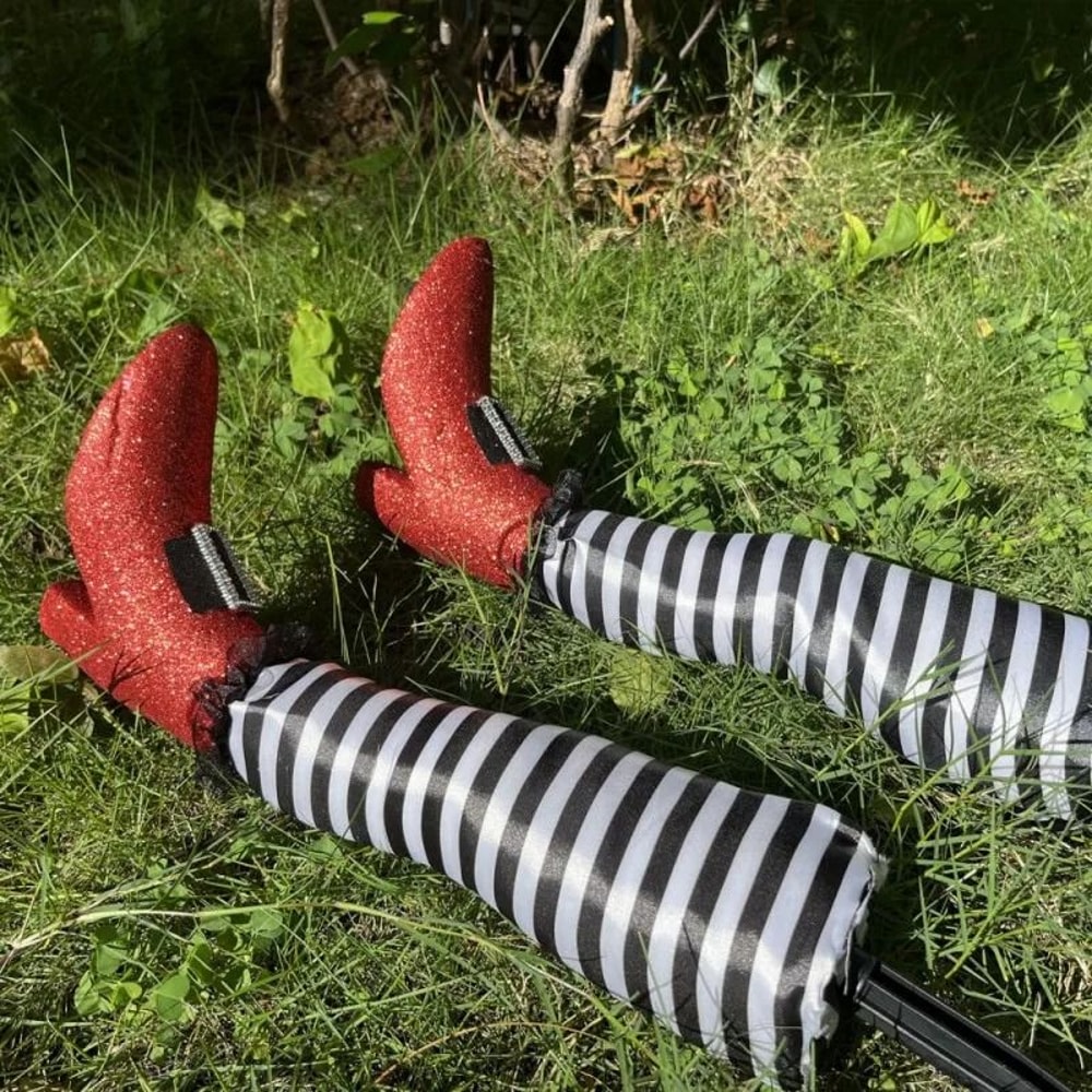 Halloween Witch Legs Yard Decoration With Boots Set Of 2 4