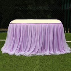 elastic tulle table skirt for wedding and party decor
