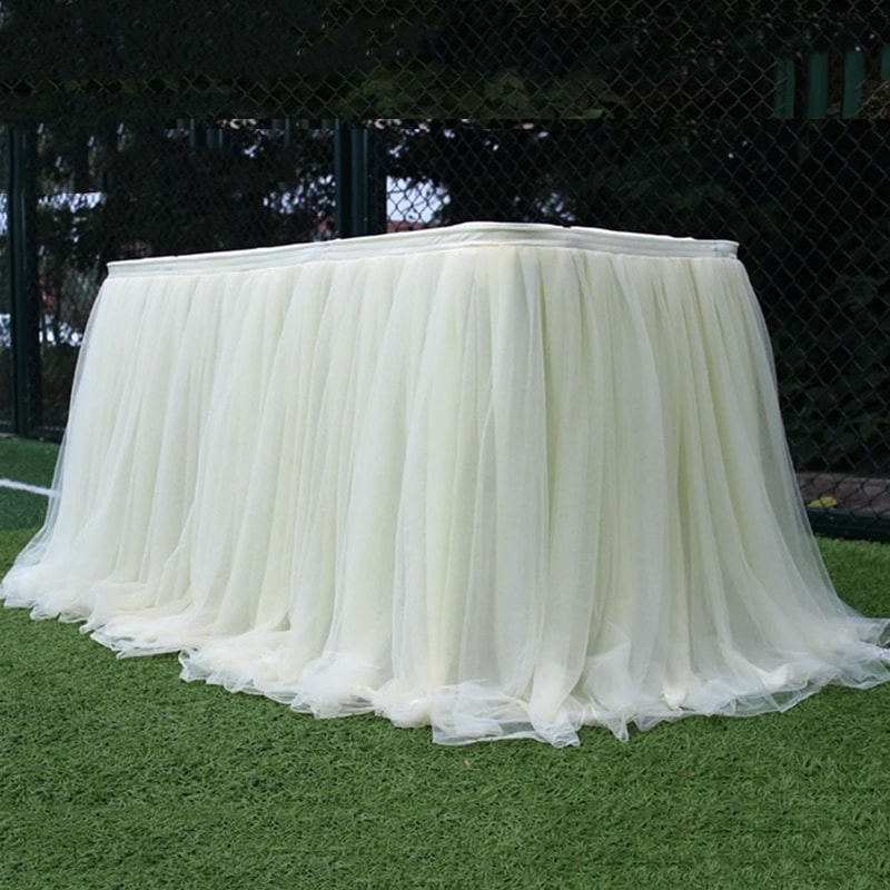 Elastic Tulle Table Skirt For Wedding And Party Decor 3