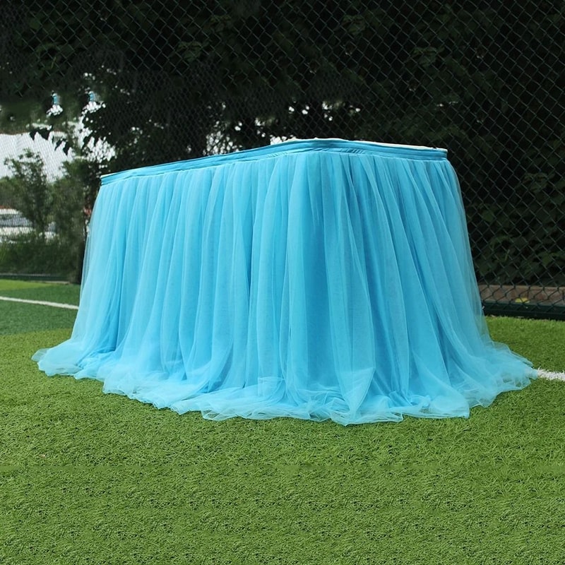Elastic Tulle Table Skirt For Wedding And Party Decor 5