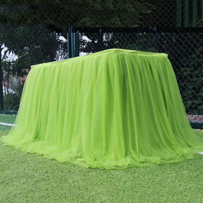 Elastic Tulle Table Skirt For Wedding And Party Decor 9