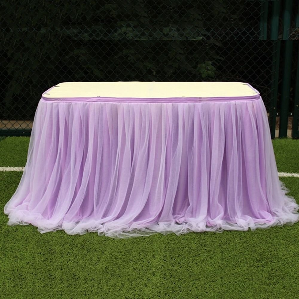 Elastic Tulle Table Skirt For Wedding And Party Decor 10