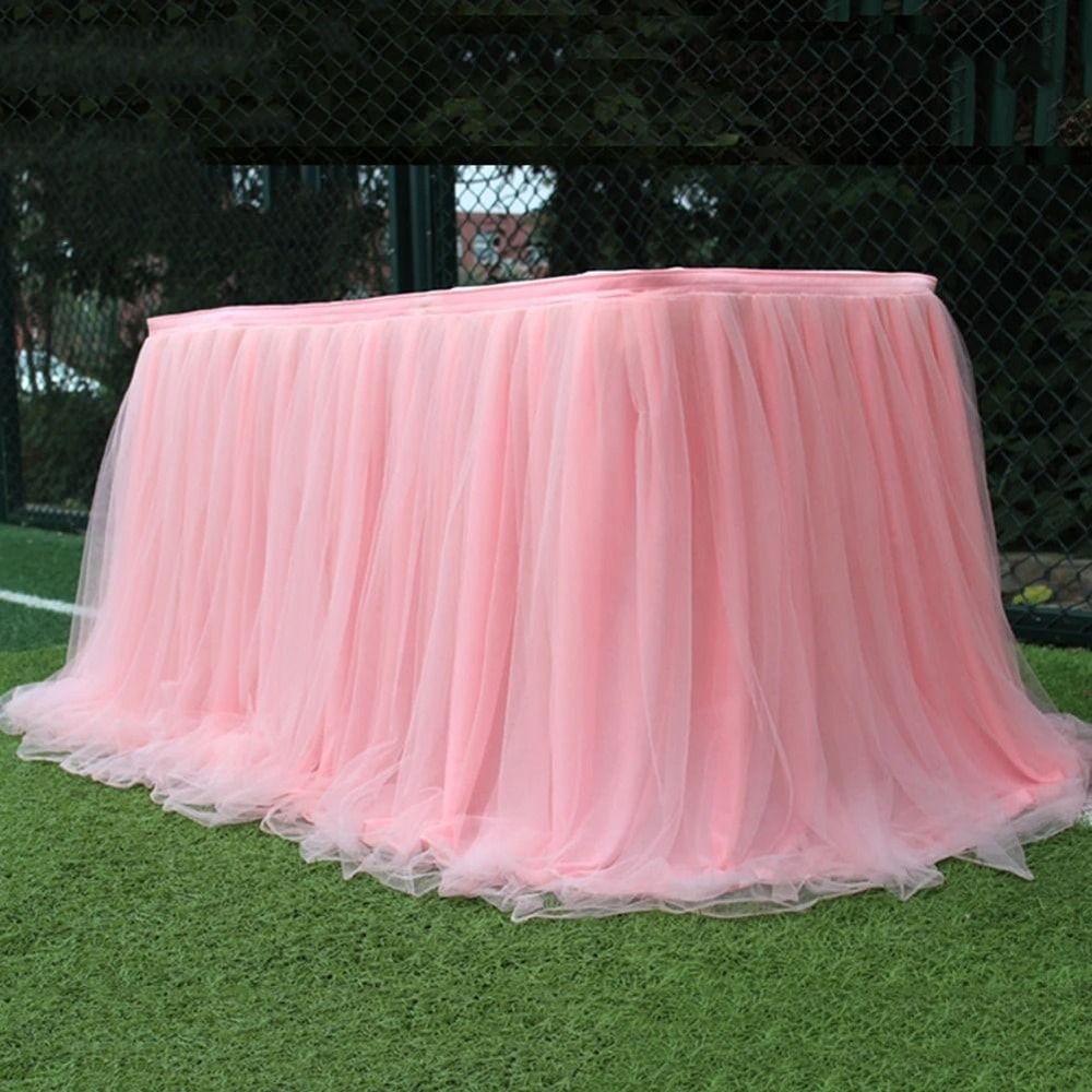 Elastic Tulle Table Skirt For Wedding And Party Decor 12
