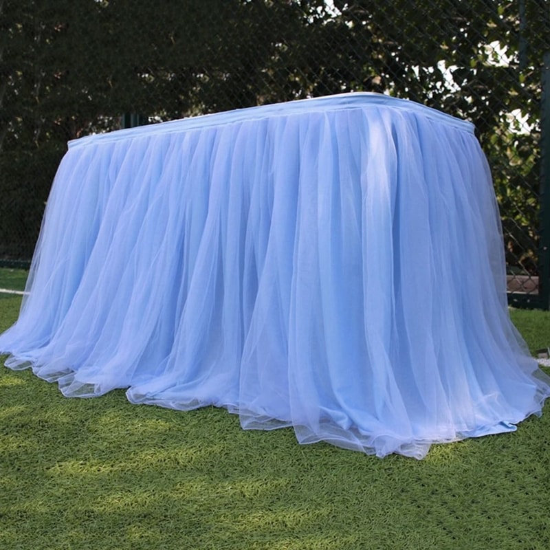 Elastic Tulle Table Skirt For Wedding And Party Decor 13