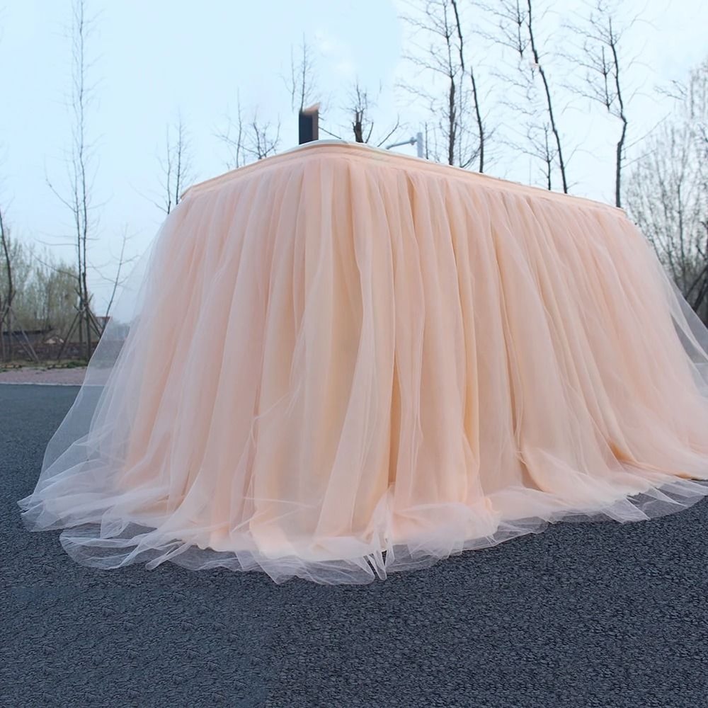 Elastic Tulle Table Skirt For Wedding And Party Decor 8