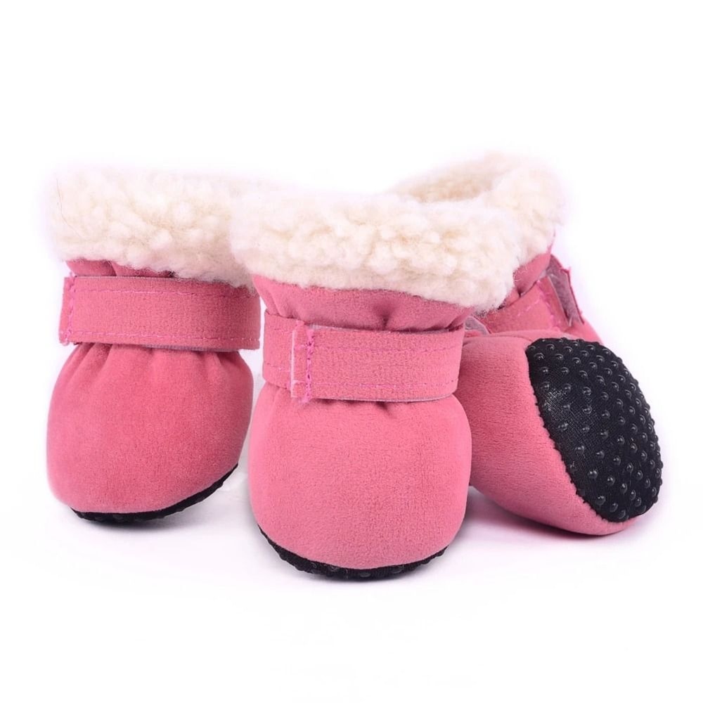 Warm Waterproof Dog Snow Boots With Non Slip Soles Set Of 4 9