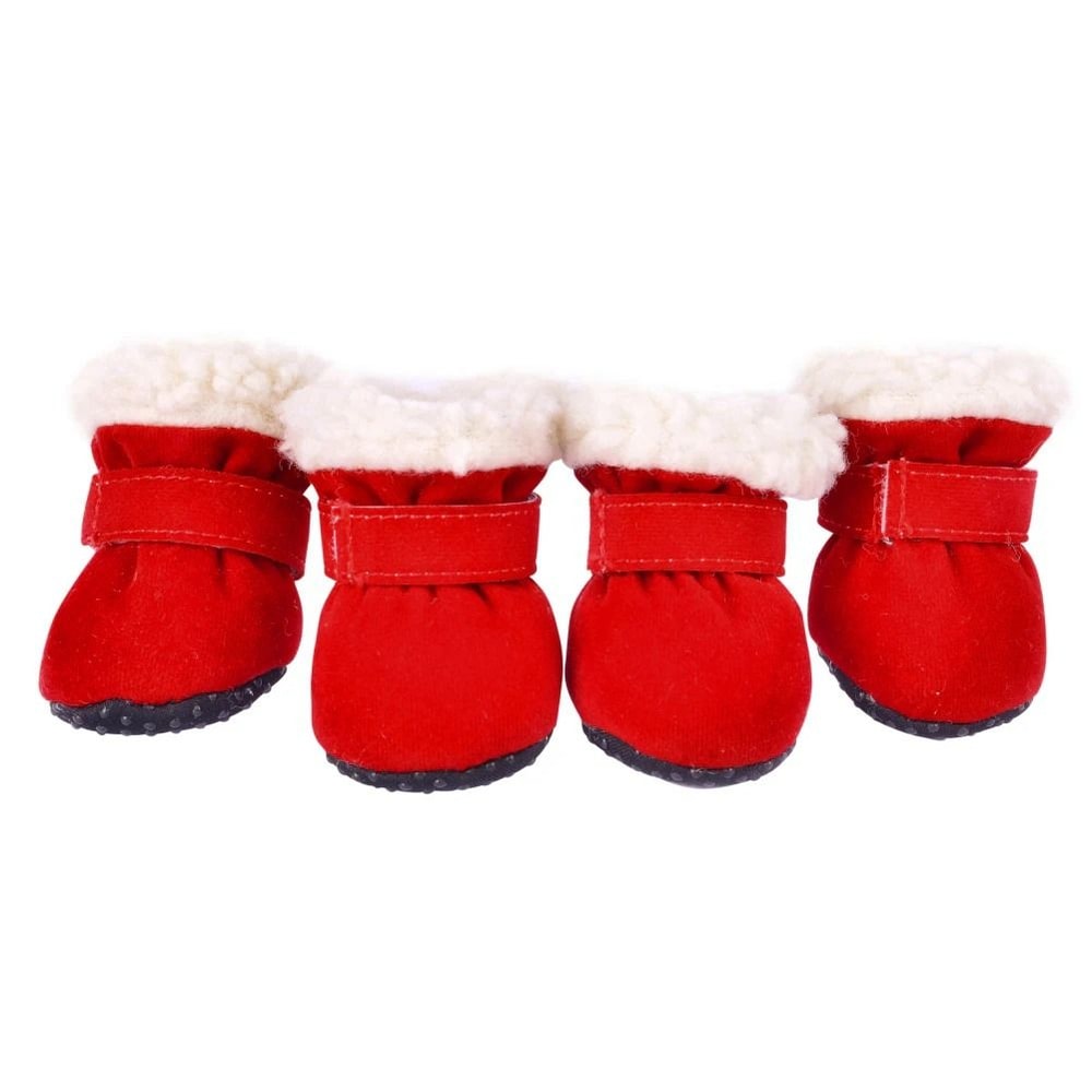 Warm Waterproof Dog Snow Boots With Non Slip Soles Set Of 4 10