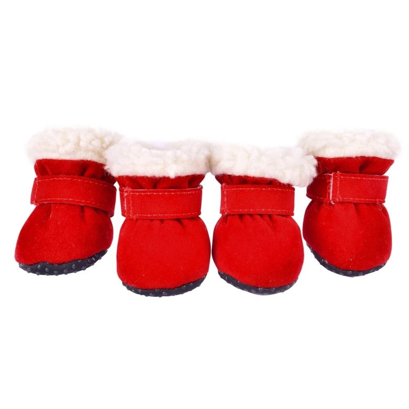 Warm Waterproof Dog Snow Boots With Non Slip Soles Set Of 4 10
