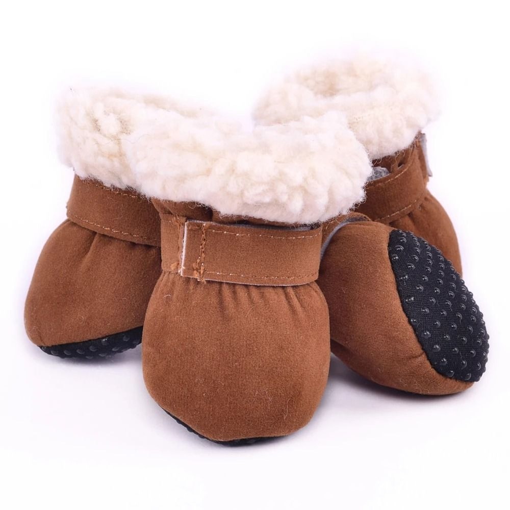 Warm Waterproof Dog Snow Boots With Non Slip Soles Set Of 4 6