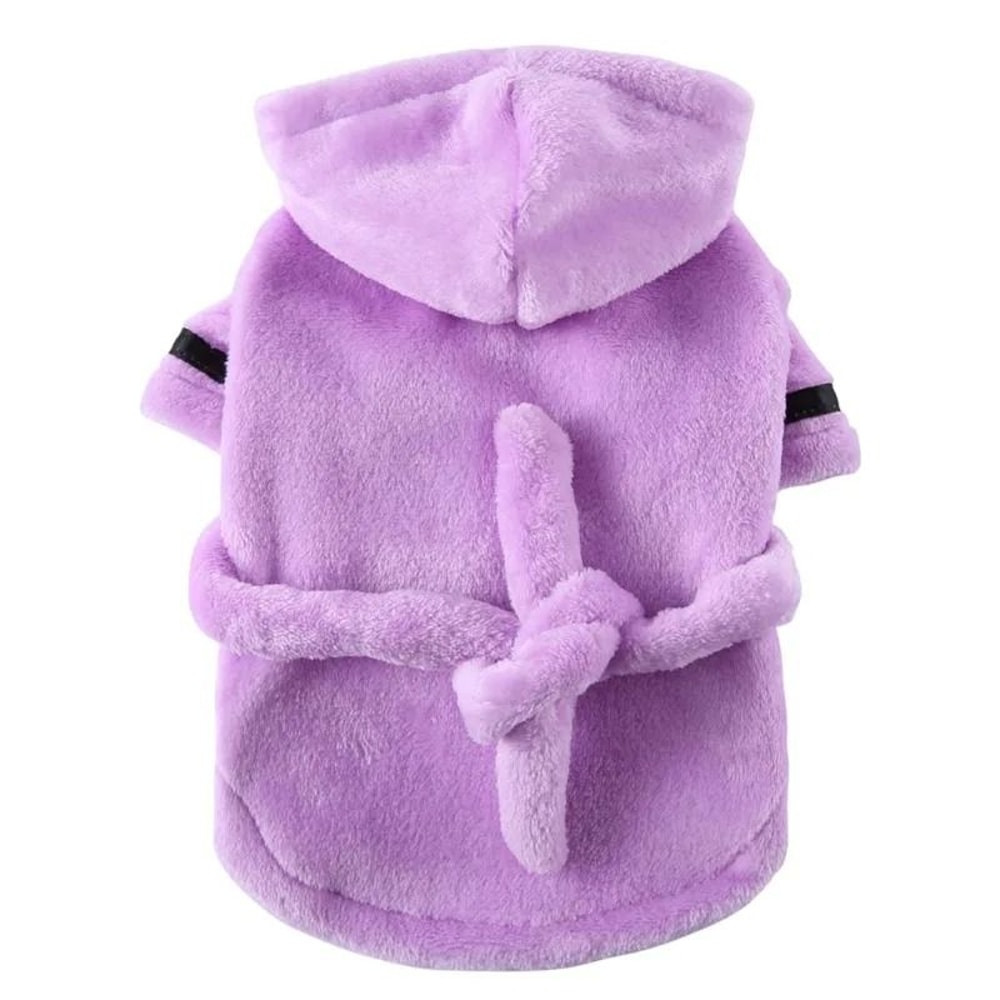 Hooded Dog Bathrobe Drying Towel Pajamas For Small And Medium Pets 7