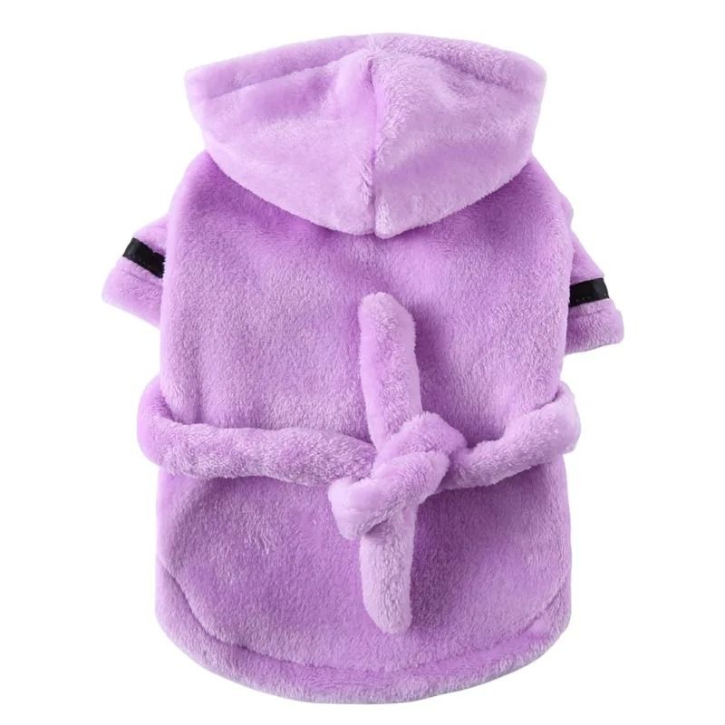 Hooded Dog Bathrobe Drying Towel Pajamas For Small And Medium Pets 7