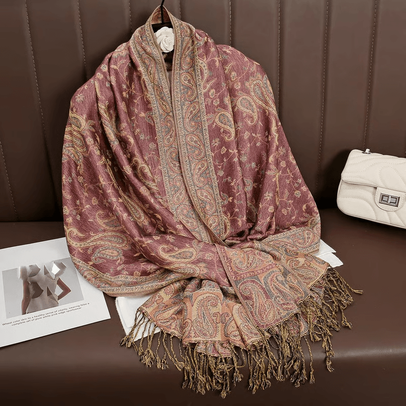 soft pashmina scarf over coat