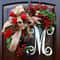 Christmas Letter Wreath With Red Berry Accents For Door Decor 0