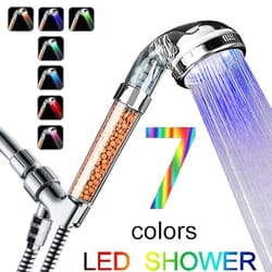 led color changing shower head with filtration and high pressure spray