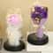 LED Eternal Rose Glass Dome With Gold Foil Flower 0