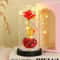 LED Eternal Rose Glass Dome With Gold Foil Flower 6