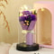 LED Eternal Rose Glass Dome With Gold Foil Flower 11