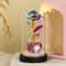 LED Eternal Rose Glass Dome With Gold Foil Flower 12