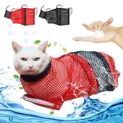 cat grooming shower bag with adjustable anti scratching design
