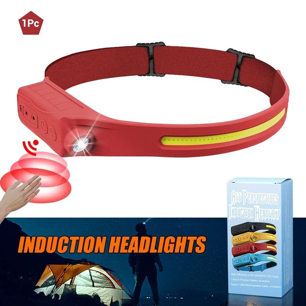 Motion Sensor COB LED Headlamp With USB Rechargeable Battery 5