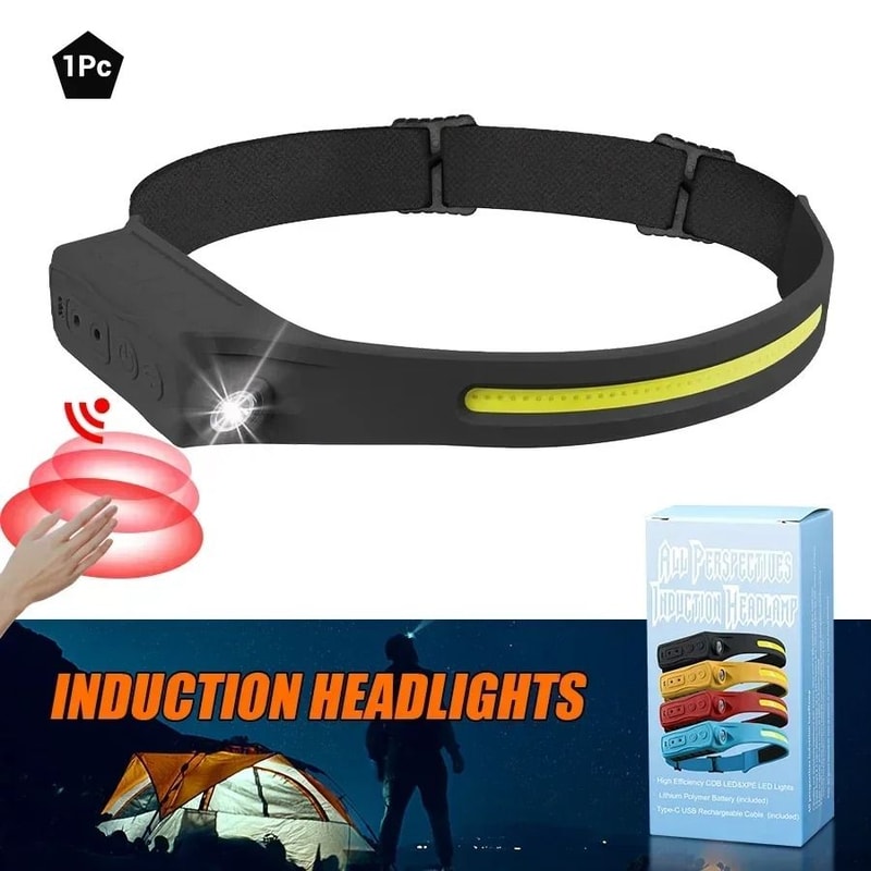 Motion Sensor COB LED Headlamp With USB Rechargeable Battery 6