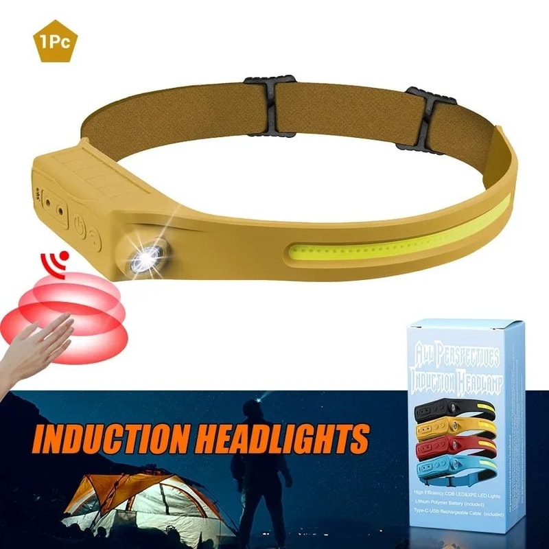 Motion Sensor COB LED Headlamp With USB Rechargeable Battery 7